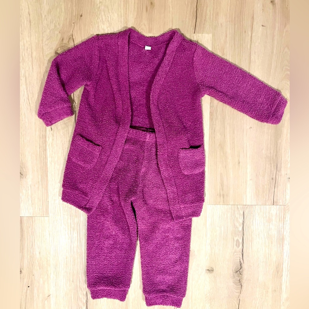 Soft and fuzzy size 3 cardigan and sweatpants